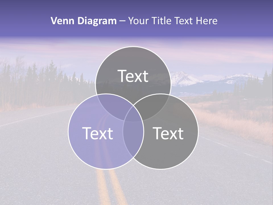 A Road With A Mountain In The Background PowerPoint Template