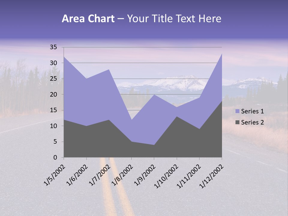 A Road With A Mountain In The Background PowerPoint Template