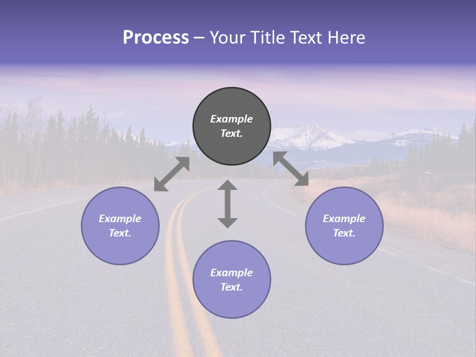A Road With A Mountain In The Background PowerPoint Template