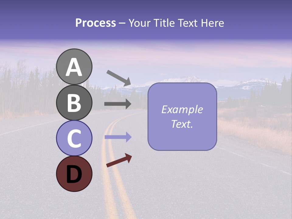 A Road With A Mountain In The Background PowerPoint Template