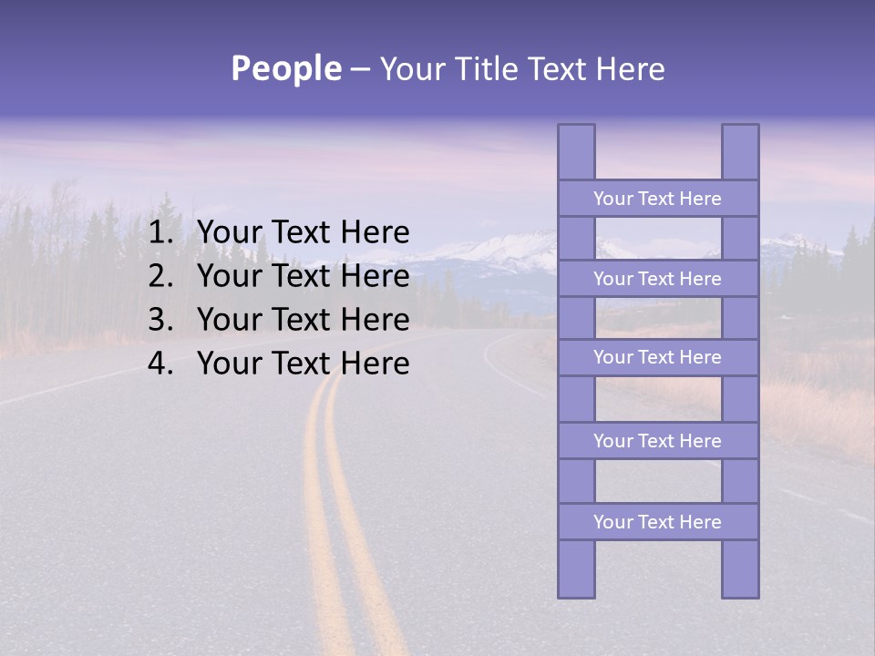 A Road With A Mountain In The Background PowerPoint Template