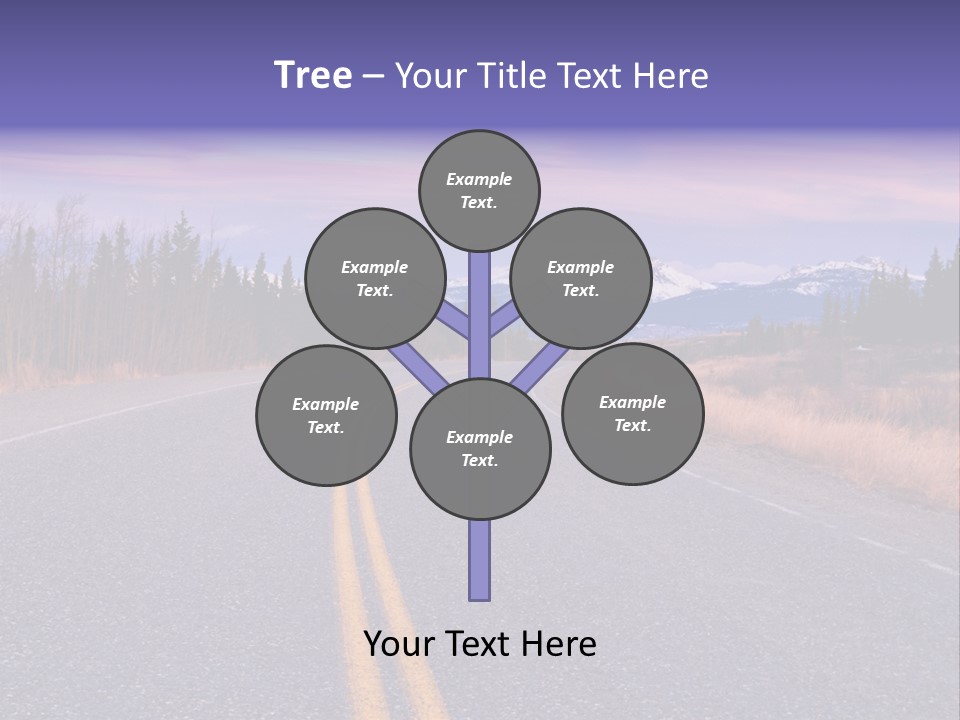 A Road With A Mountain In The Background PowerPoint Template