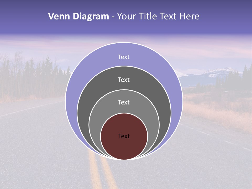 A Road With A Mountain In The Background PowerPoint Template
