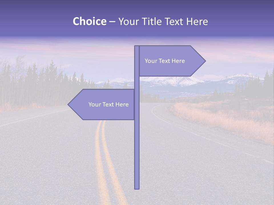 A Road With A Mountain In The Background PowerPoint Template