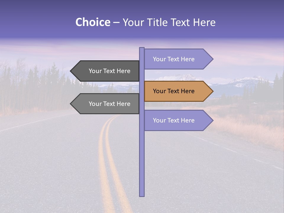 A Road With A Mountain In The Background PowerPoint Template