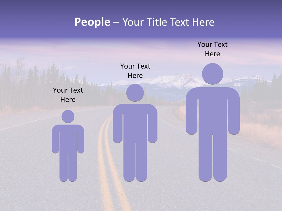 A Road With A Mountain In The Background PowerPoint Template