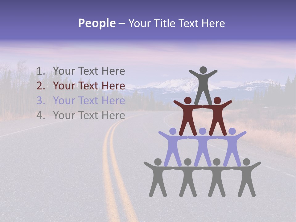 A Road With A Mountain In The Background PowerPoint Template