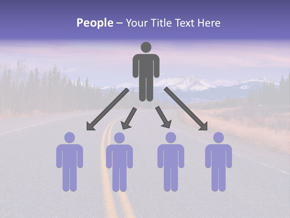 A Road With A Mountain In The Background PowerPoint Template