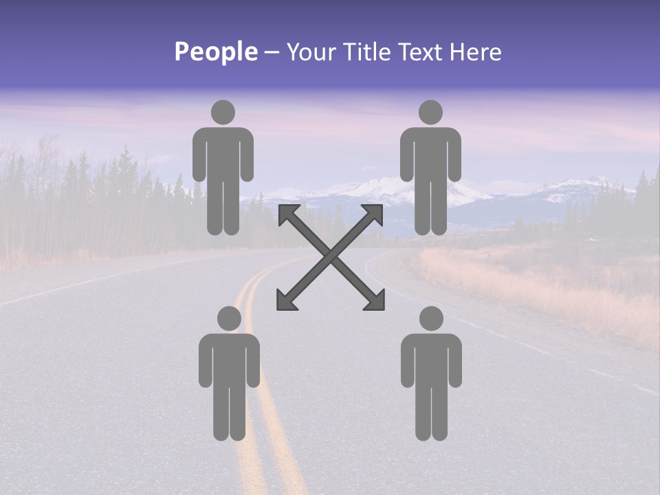 A Road With A Mountain In The Background PowerPoint Template