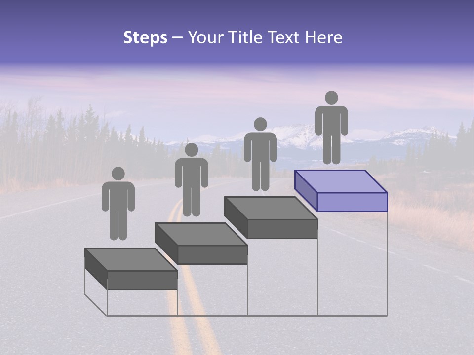 A Road With A Mountain In The Background PowerPoint Template