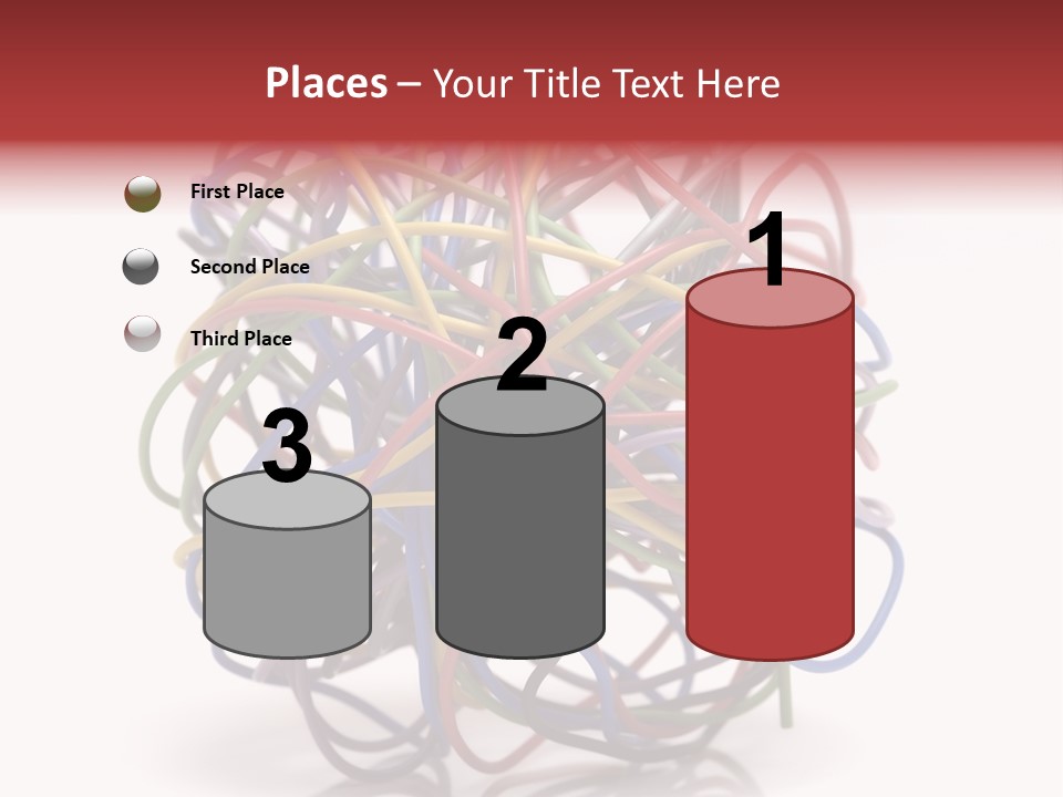 A Ball Of Colored Wires On A White Background PowerPoint Template