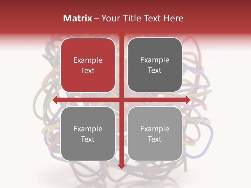 A Ball Of Colored Wires On A White Background PowerPoint Template
