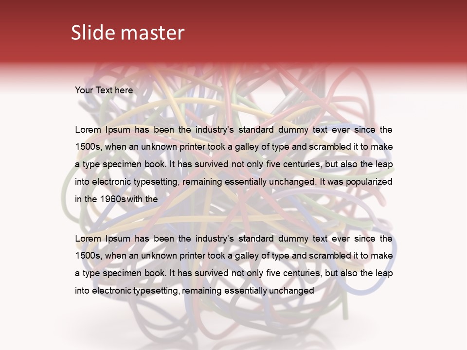 A Ball Of Colored Wires On A White Background PowerPoint Template