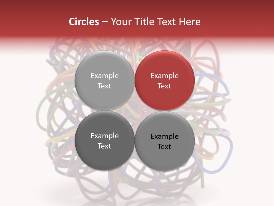 A Ball Of Colored Wires On A White Background PowerPoint Template