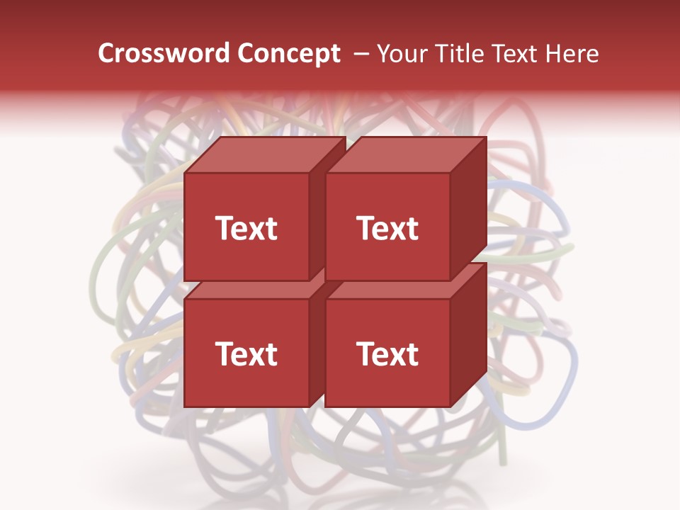 A Ball Of Colored Wires On A White Background PowerPoint Template