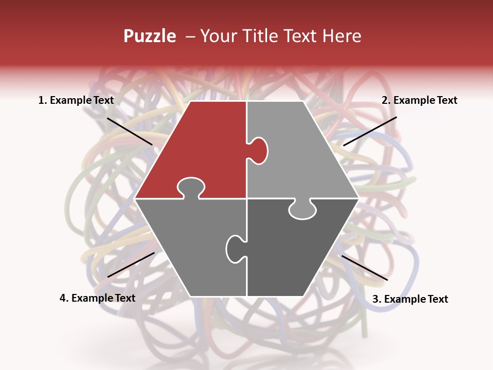 A Ball Of Colored Wires On A White Background PowerPoint Template