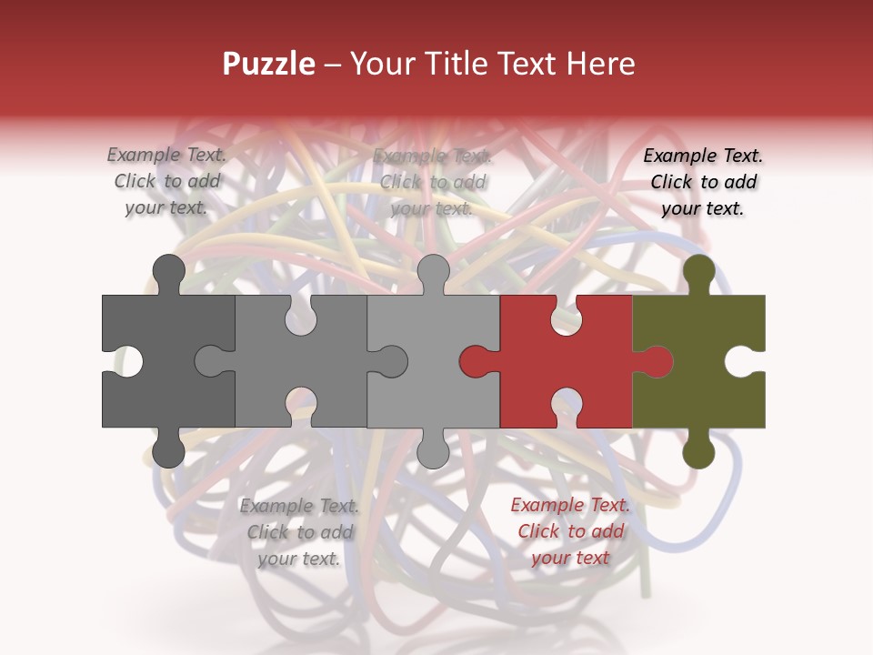 A Ball Of Colored Wires On A White Background PowerPoint Template