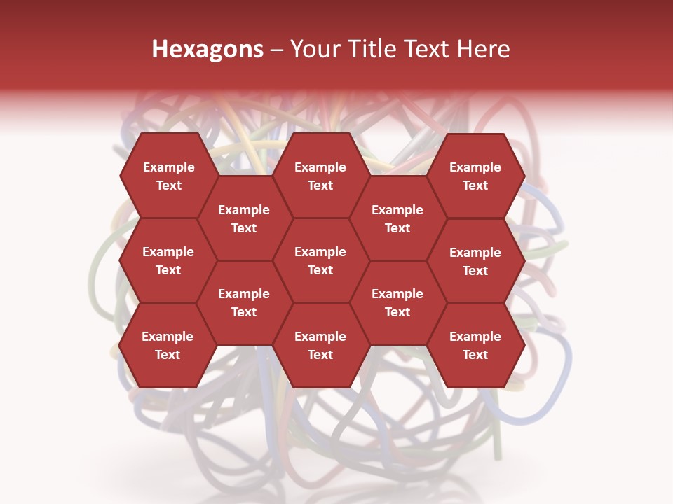 A Ball Of Colored Wires On A White Background PowerPoint Template