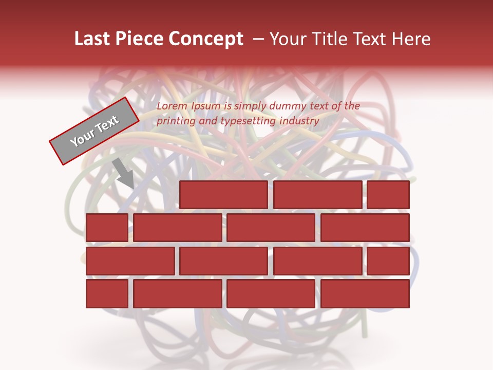 A Ball Of Colored Wires On A White Background PowerPoint Template