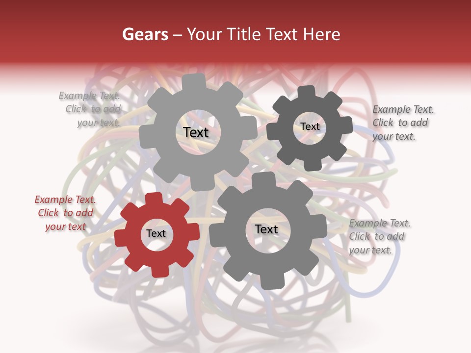 A Ball Of Colored Wires On A White Background PowerPoint Template