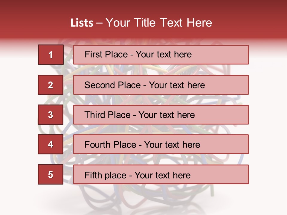 A Ball Of Colored Wires On A White Background PowerPoint Template