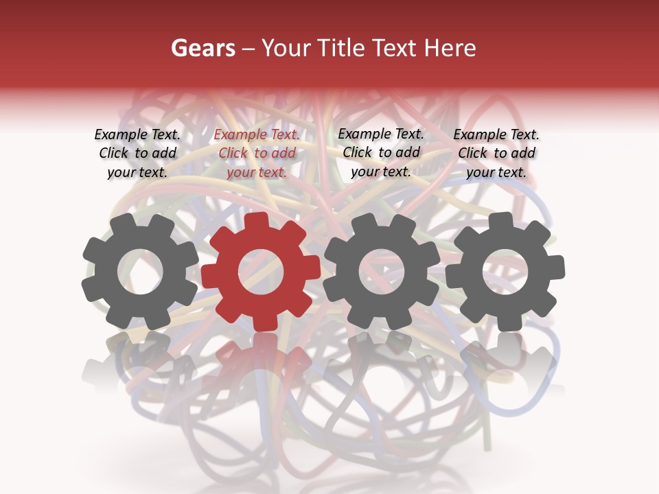 A Ball Of Colored Wires On A White Background PowerPoint Template