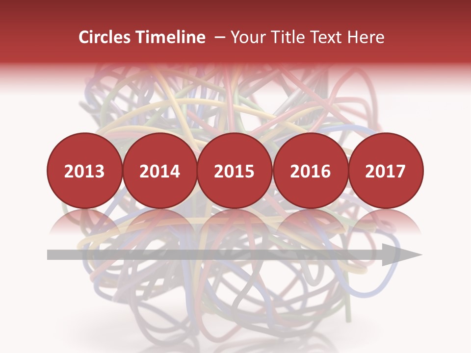 A Ball Of Colored Wires On A White Background PowerPoint Template