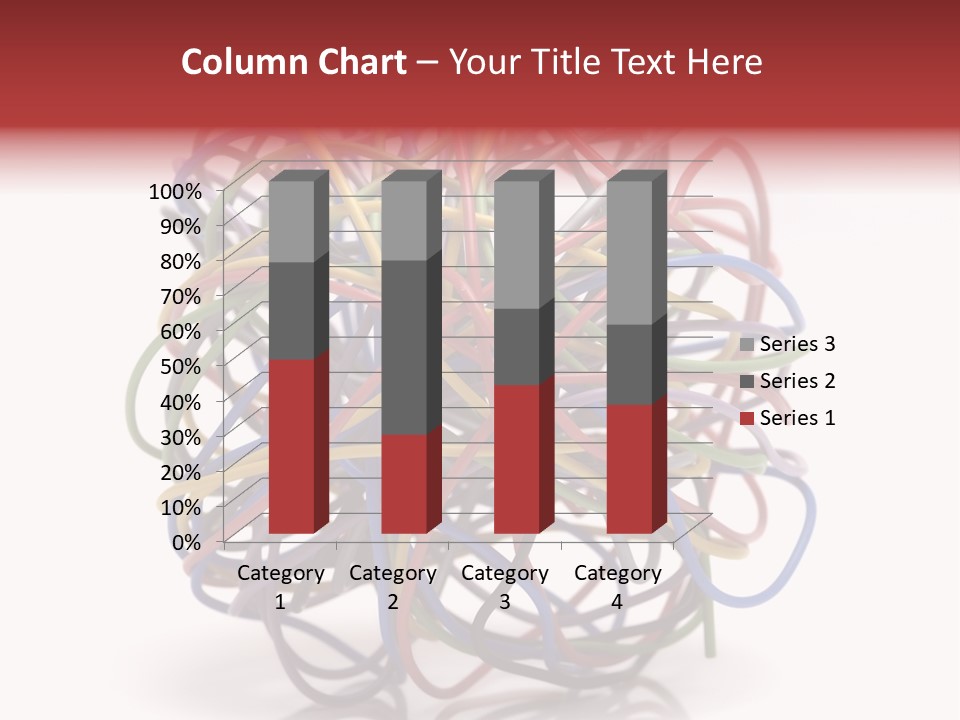 A Ball Of Colored Wires On A White Background PowerPoint Template