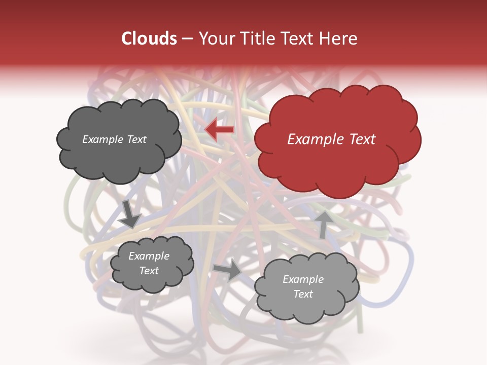 A Ball Of Colored Wires On A White Background PowerPoint Template