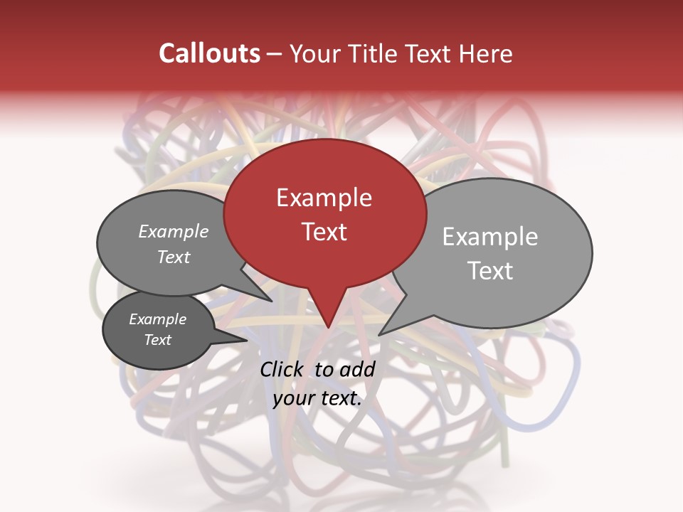 A Ball Of Colored Wires On A White Background PowerPoint Template