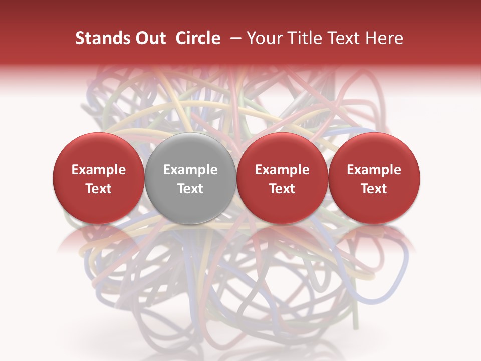 A Ball Of Colored Wires On A White Background PowerPoint Template