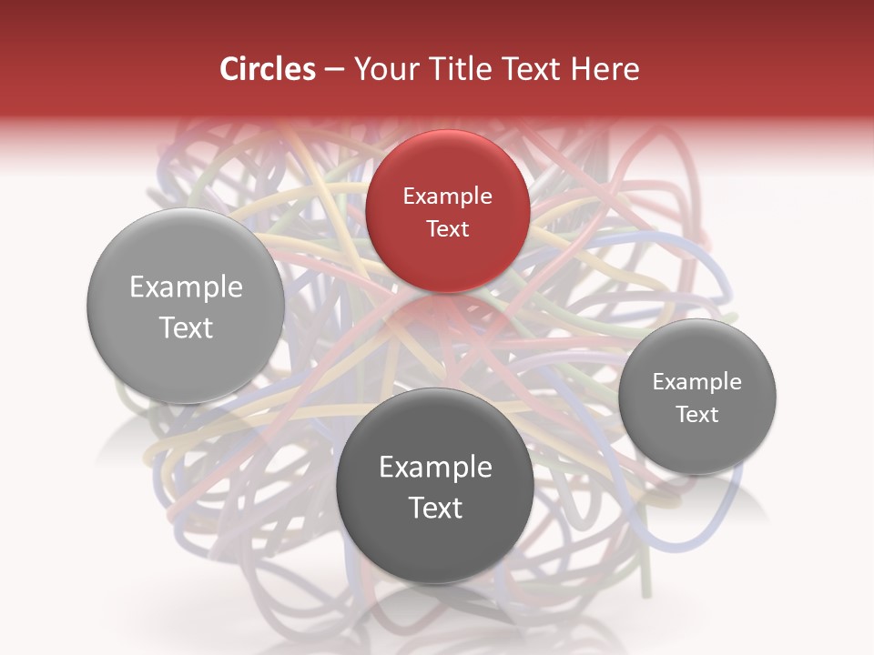 A Ball Of Colored Wires On A White Background PowerPoint Template