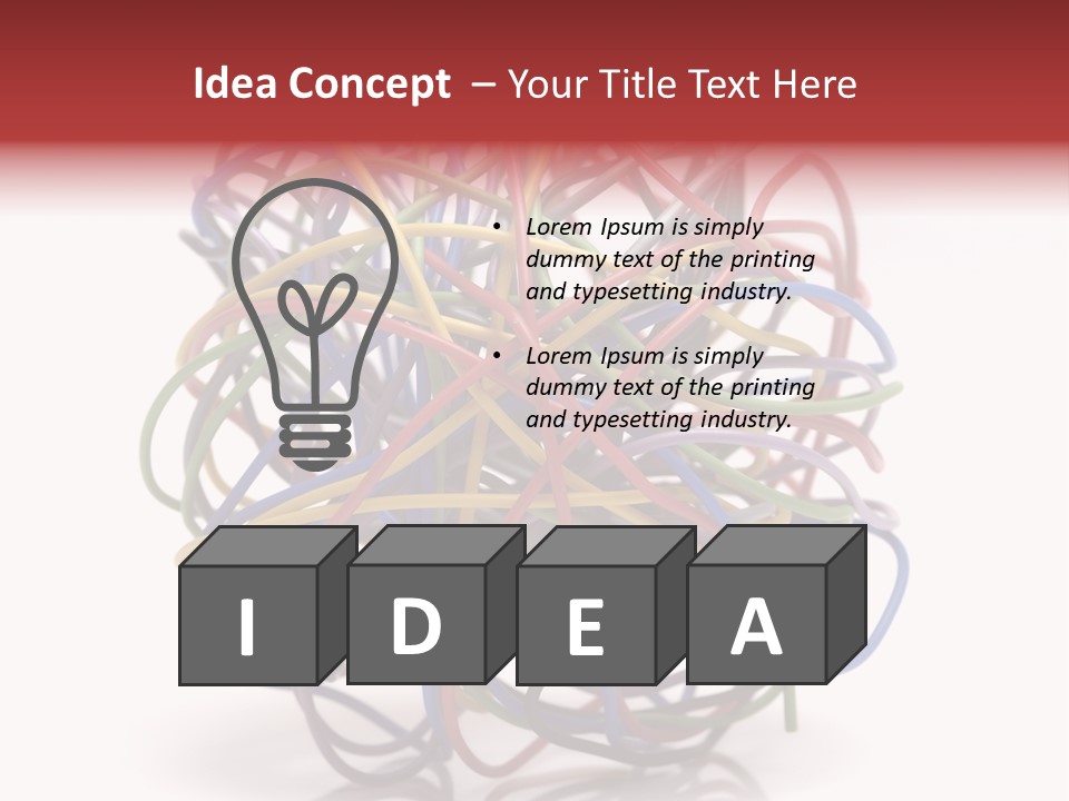 A Ball Of Colored Wires On A White Background PowerPoint Template