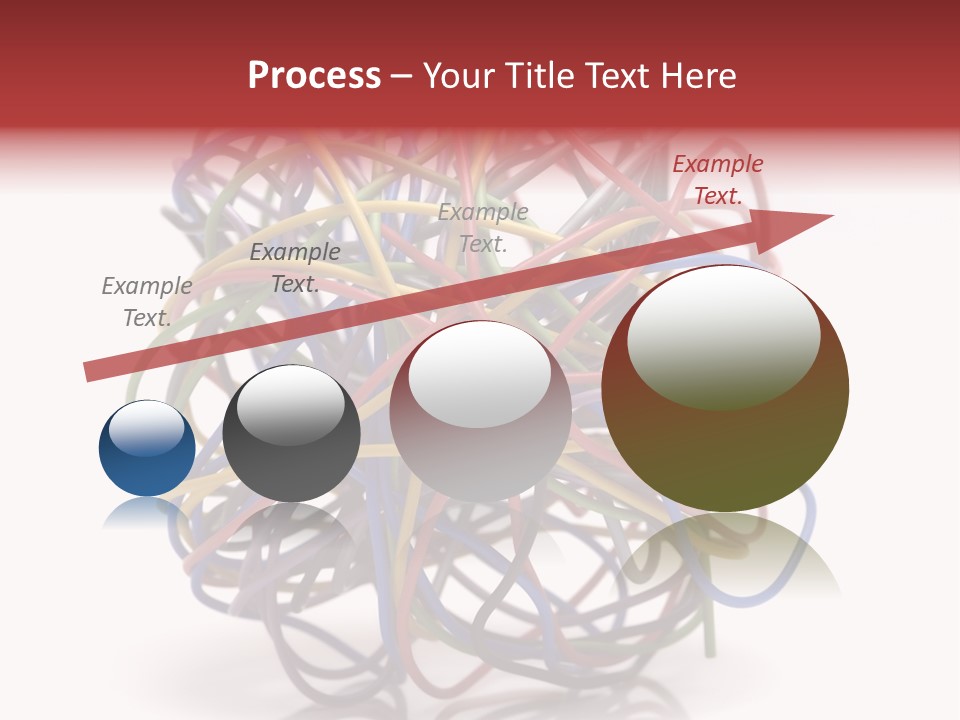 A Ball Of Colored Wires On A White Background PowerPoint Template
