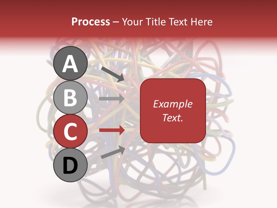A Ball Of Colored Wires On A White Background PowerPoint Template