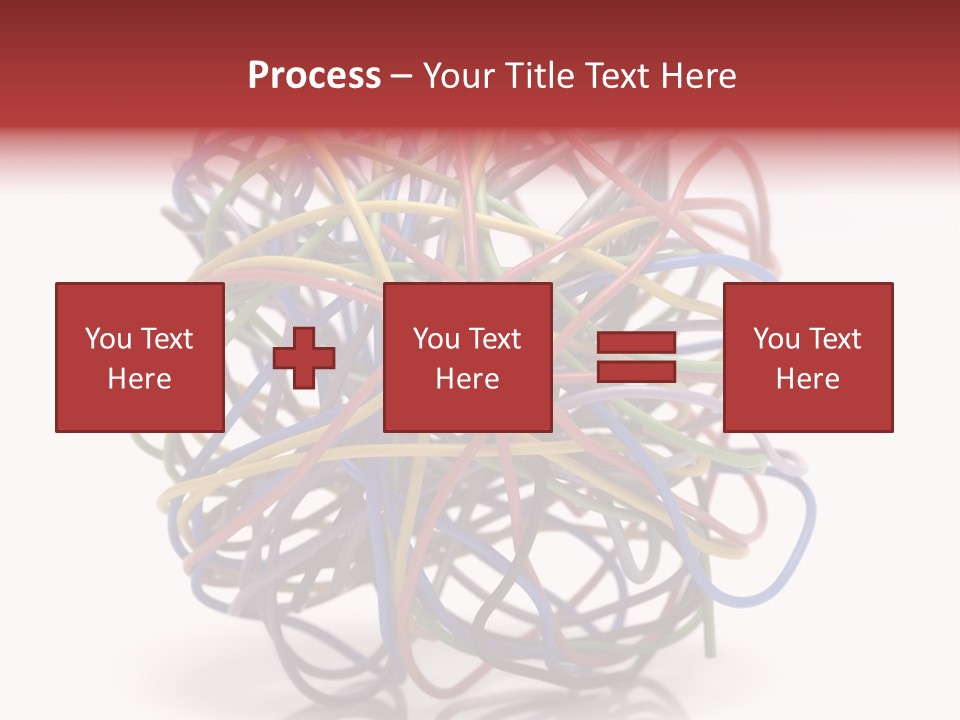 A Ball Of Colored Wires On A White Background PowerPoint Template
