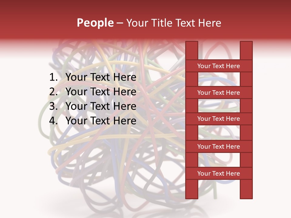 A Ball Of Colored Wires On A White Background PowerPoint Template