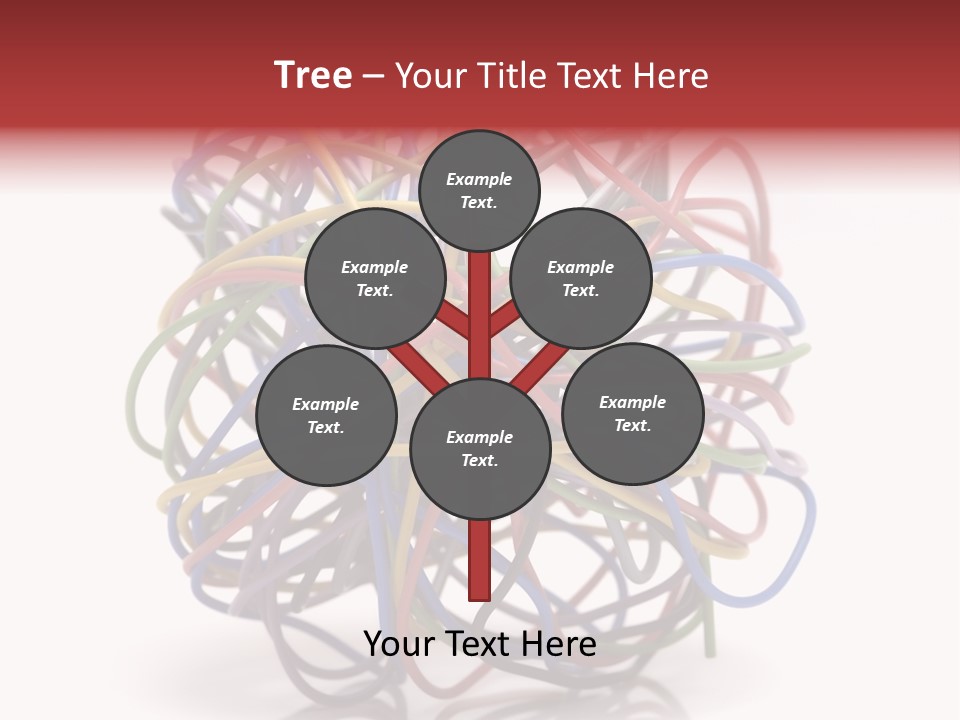A Ball Of Colored Wires On A White Background PowerPoint Template