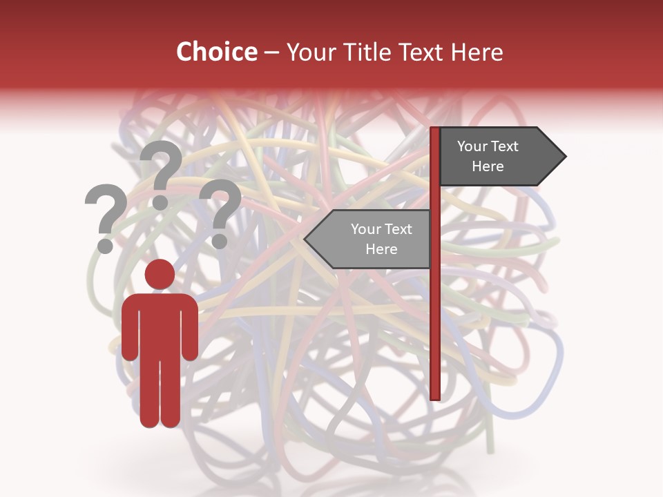 A Ball Of Colored Wires On A White Background PowerPoint Template
