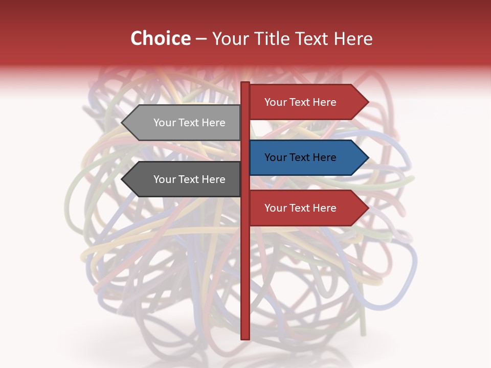 A Ball Of Colored Wires On A White Background PowerPoint Template