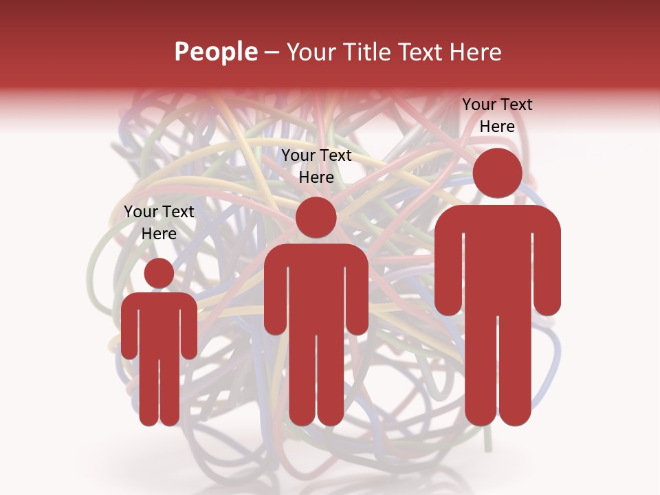 A Ball Of Colored Wires On A White Background PowerPoint Template