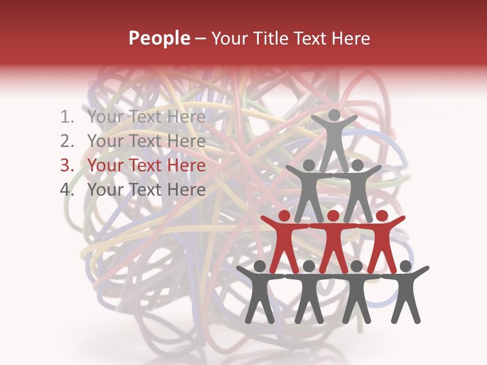 A Ball Of Colored Wires On A White Background PowerPoint Template