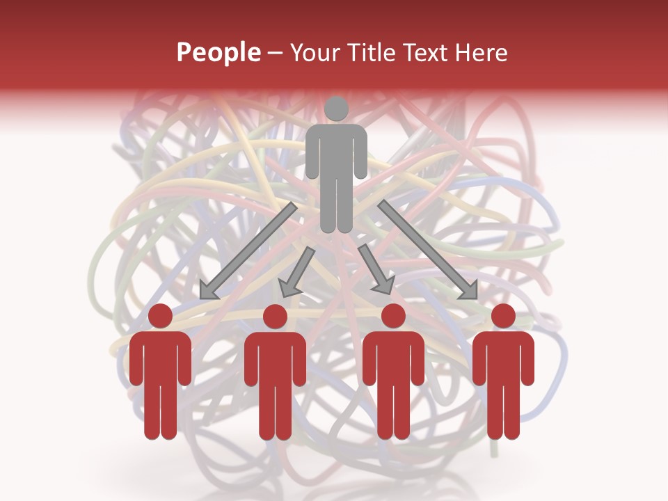 A Ball Of Colored Wires On A White Background PowerPoint Template