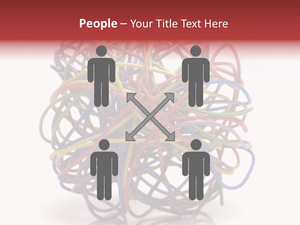 A Ball Of Colored Wires On A White Background PowerPoint Template