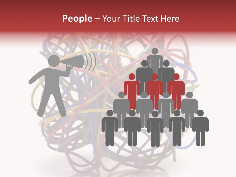 A Ball Of Colored Wires On A White Background PowerPoint Template