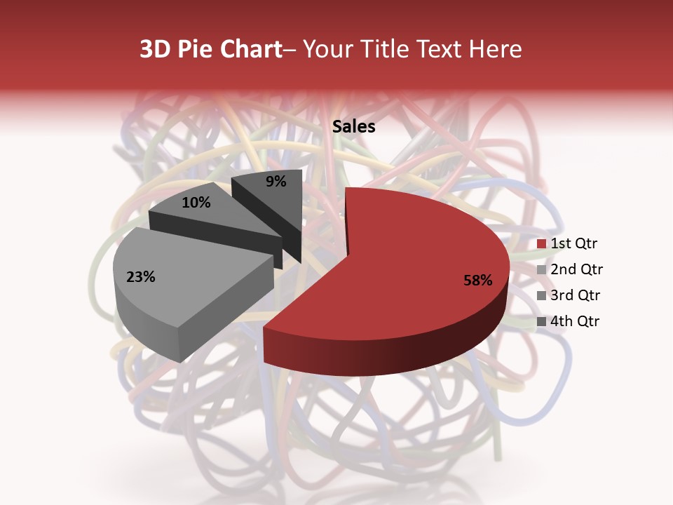 A Ball Of Colored Wires On A White Background PowerPoint Template
