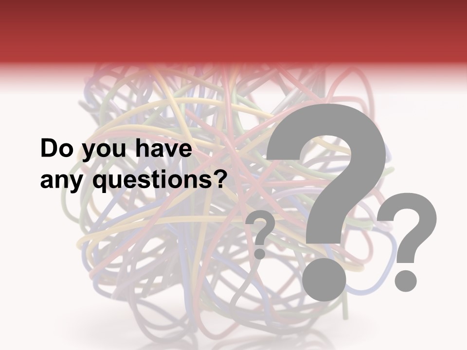 A Ball Of Colored Wires On A White Background PowerPoint Template