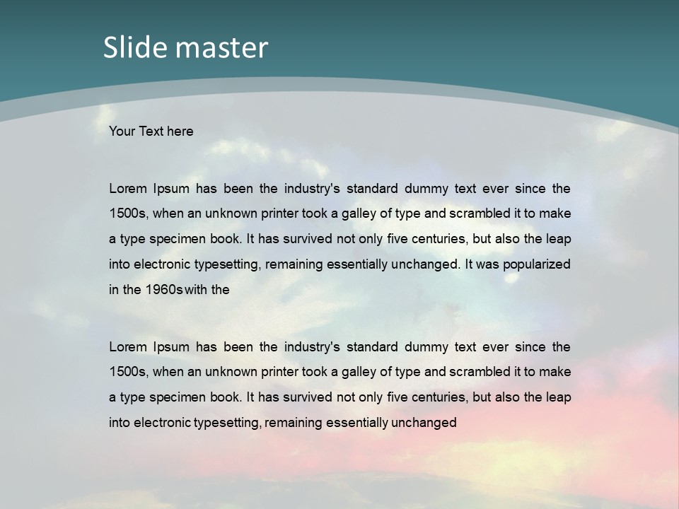 A Painting Of A Field With Clouds In The Sky PowerPoint Template