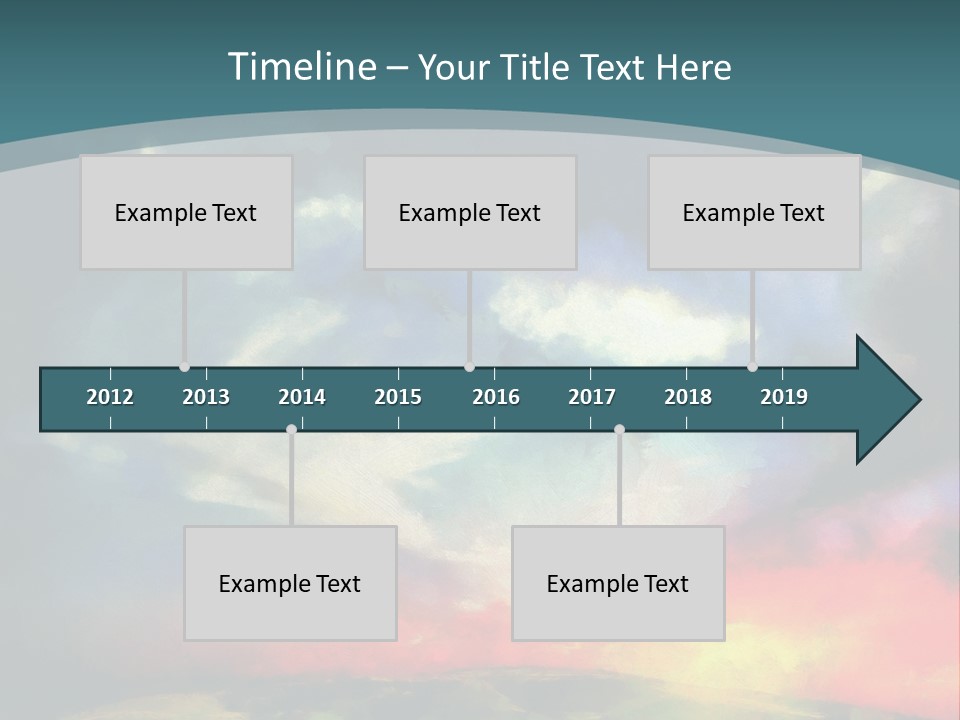 A Painting Of A Field With Clouds In The Sky PowerPoint Template