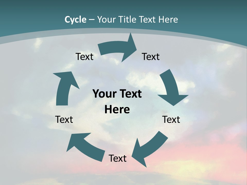 A Painting Of A Field With Clouds In The Sky PowerPoint Template